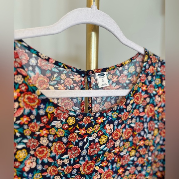❤️ Old Navy Beautiful Floral Long Sleeve Dress XL Tie at Sleeve - Picture 8 of 9